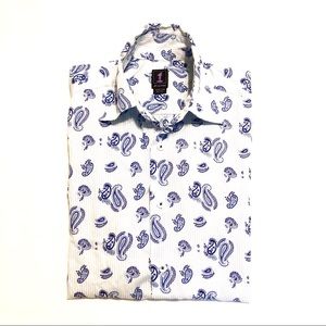 Paisley Pattern Button Down Short Sleeve Shirt